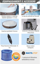 Vasca Idromassaggio da Esterno Semirigida Riscaldata 4 Posti con Mobili Ø156x70 cm NetSpa Vita Nera-9