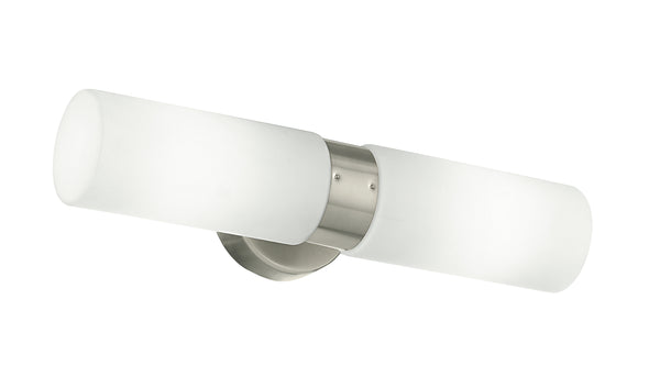Applique Metallo Nikel diffusori Cilindrici Vetro Lampada Sopra Specchio Bagno E14 online