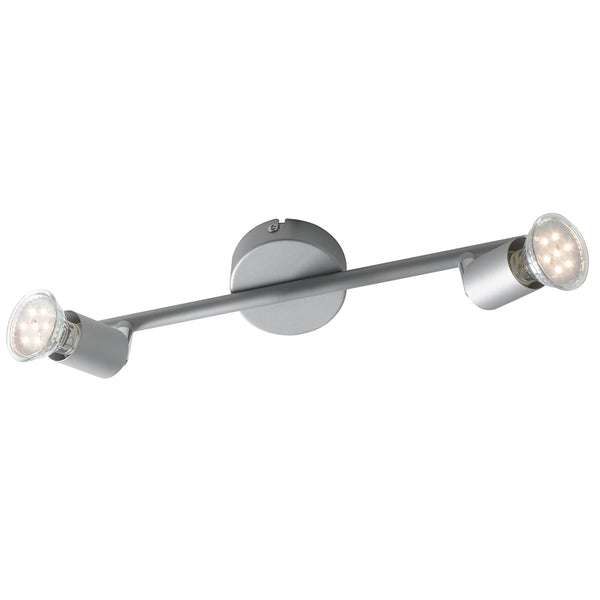 Faretti 2 Luci Spot Orintabili Metallo Silver Lampada Moderna Led 6 watt GU10 Luce Naturale acquista