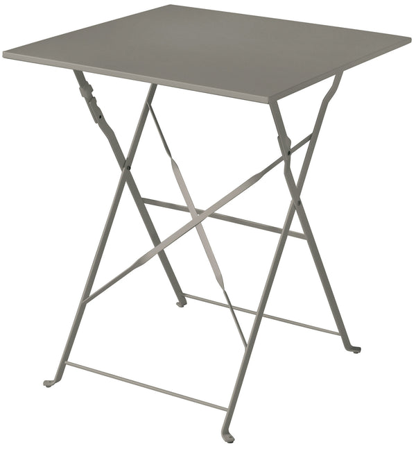 Tavolino Quadrato Pieghevole da Giardino 60x60x72 cm in Ferro Tortora acquista