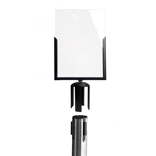 prezzo Porta Avvisi per Colonnina 21,4x7,4x32,7 cm in Metallo Nero con Plexiglass Trasparente