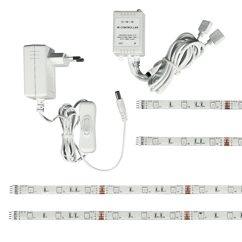 Kit Strip con Accessori e Driver Led 15 watt Luce Dimmerabile Naturale RGB Intec STRIP-5050-KIT-RGB-2