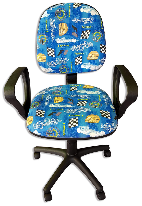 Sedia Poltrona Operativa da Ufficio in Tessuto Renier F1 Azzurra online