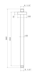 Braccio Soffione Doccia Tondo 35 cm in Acciaio Inox Satinato Nilo-2