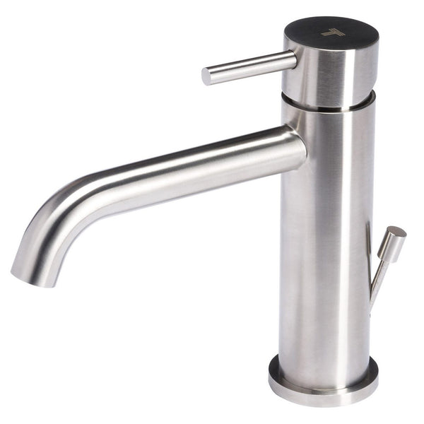 sconto Rubinetto Miscelatore Monocomando Lavabo con Scarico in Acciaio Inox Satinato Nilo