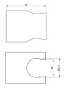 Supporto Fisso a Parete per Doccetta in Acciaio Inox Satinato Nilo-2