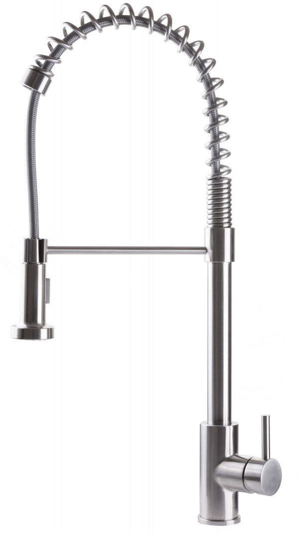 Rubinetto Cucina Miscelatore Monocomando Lavello con Molla Girevole in Acciaio Inox sconto