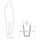 Vaso 50x36x36cm in Polietilene Vanossi Hydrus Quadro Pietra Serena-3