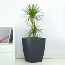 Vaso 50x36x36cm in Polietilene Vanossi Hydrus Quadro Antracite Nero-2