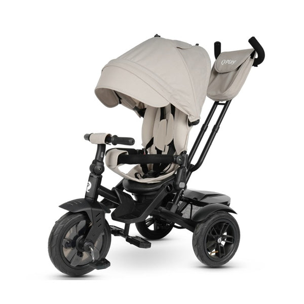 online Triciclo Passeggino per Bambini 6 in 1 con Seggiolino Reversibile Qplay Premium Avorio