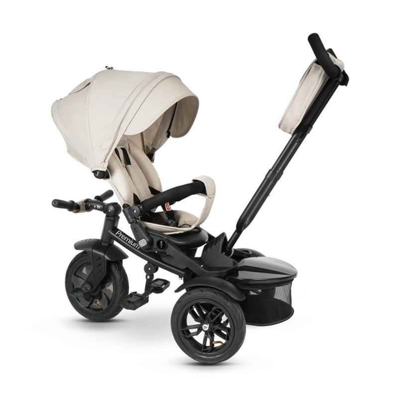 Triciclo Passeggino per Bambini 6 in 1 con Seggiolino Reversibile Qplay Premium Avorio-2