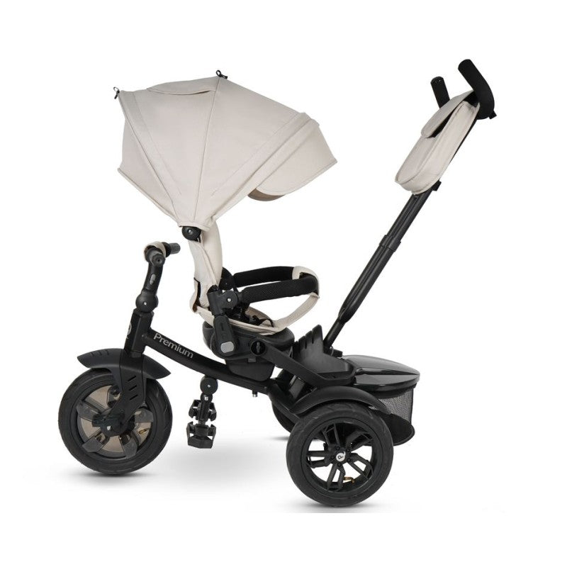 Triciclo Passeggino per Bambini 6 in 1 con Seggiolino Reversibile Qplay Premium Avorio-4