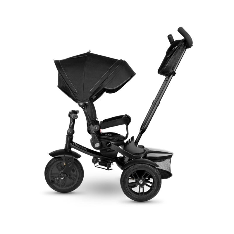 Triciclo Passeggino per Bambini 6 in 1 con Seggiolino Reversibile Qplay Premium Nero-2