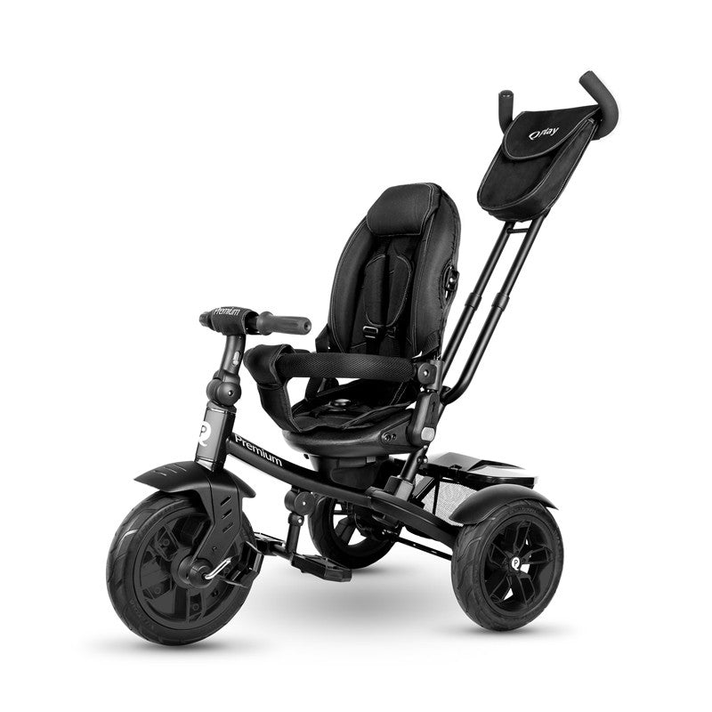 Triciclo Passeggino per Bambini 6 in 1 con Seggiolino Reversibile Qplay Premium Nero-5