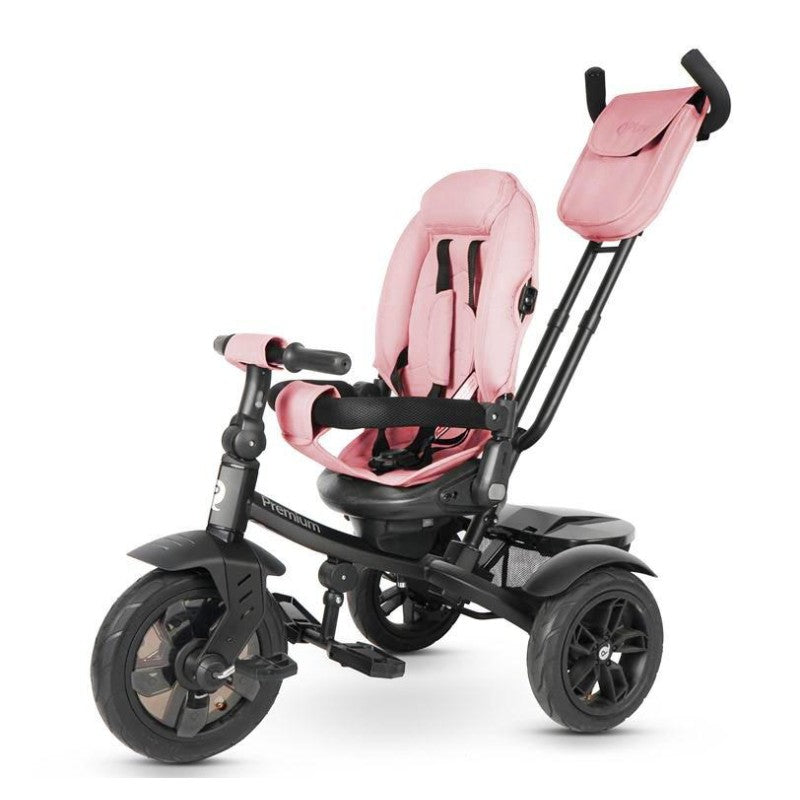 Triciclo Passeggino per Bambini 6 in 1 con Seggiolino Reversibile Qplay Premium Rosa-4