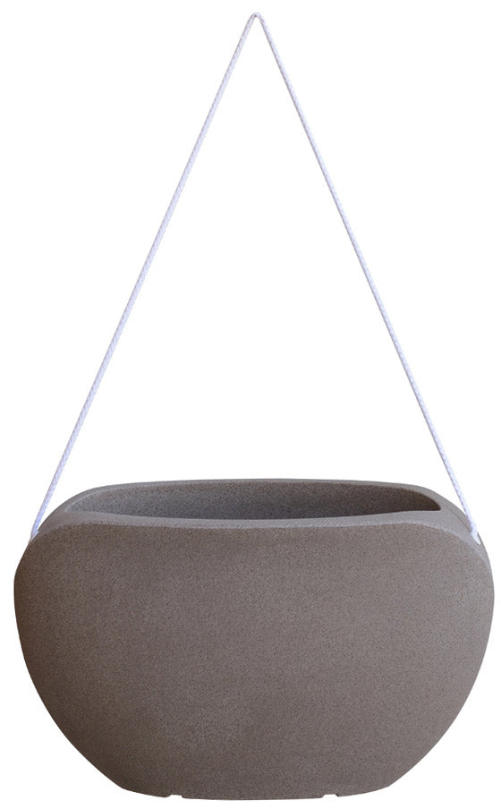 Vaso Ovale 50x20x30,5cm in Polietilene Vanossi Clio Bag Corda Pietra Serena-1