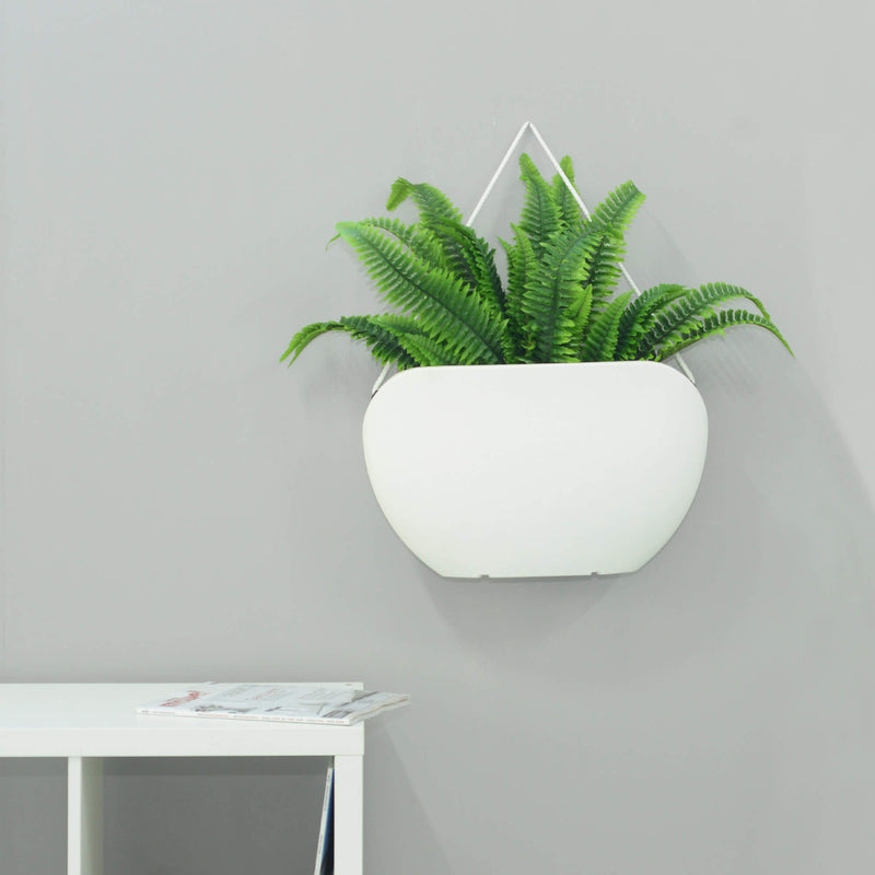 Vaso Ovale 50x20x30,5cm in Polietilene Vanossi Clio Bag Corda Bianco-3