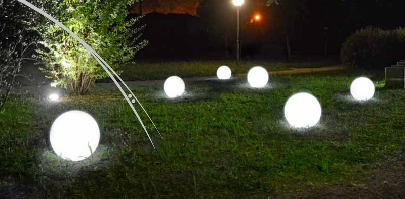 Sfera Luminosa da Giardino Ø30cm in Polietilene Vanossi Sirio Bianco Fluo-7