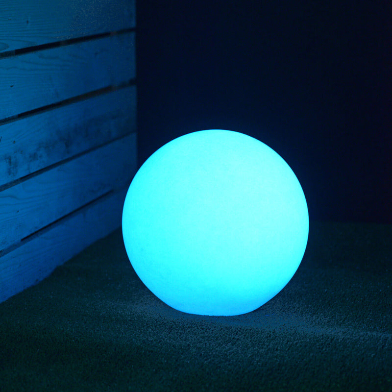 Sfera Luminosa da Giardino Ø30cm Ricarica USB in Polietilene Vanossi Sirio Bianco Fluo-3