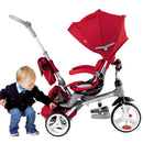 Triciclo Passeggino Seggiolino Reversibile 6in1 Happy Kids Rosso-3