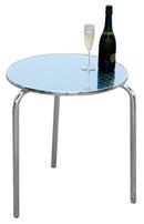 Tavolino Tondo da Giardino Ø60 cm in Alluminio Vorghini Silver-1