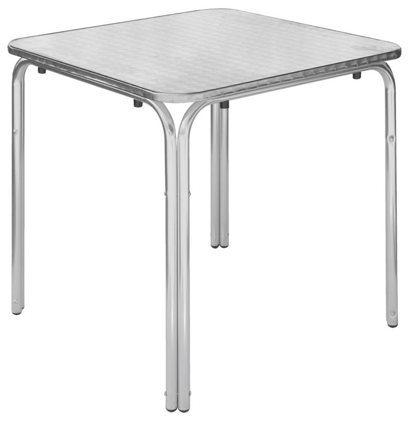 Tavolo Quadrato Impilabile da Giardino in Alluminio e Acciaio 70x70 cm Vorghini-1