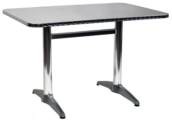 sconto Tavolo Rettangolare da Giardino in Alluminio e Acciaio 70x110 cm Vorghini