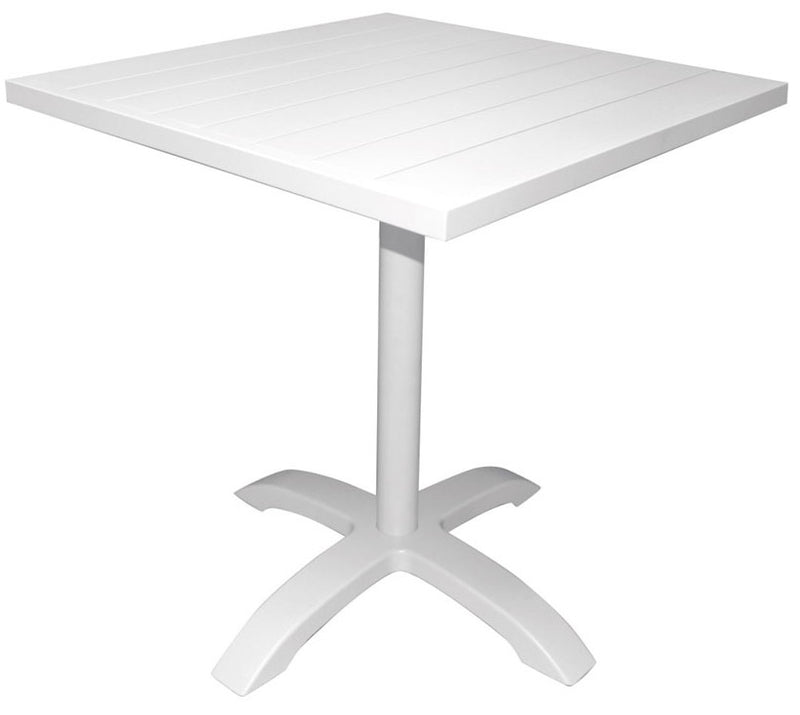 Tavolo Quadrato da Giardino in Alluminio 70x70 cm Vorghini Calipso Bianco-1