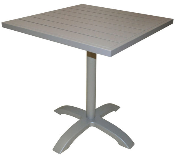 Tavolo Quadrato da Giardino in Alluminio 70x70 cm Vorghini Calipso Tortora-1