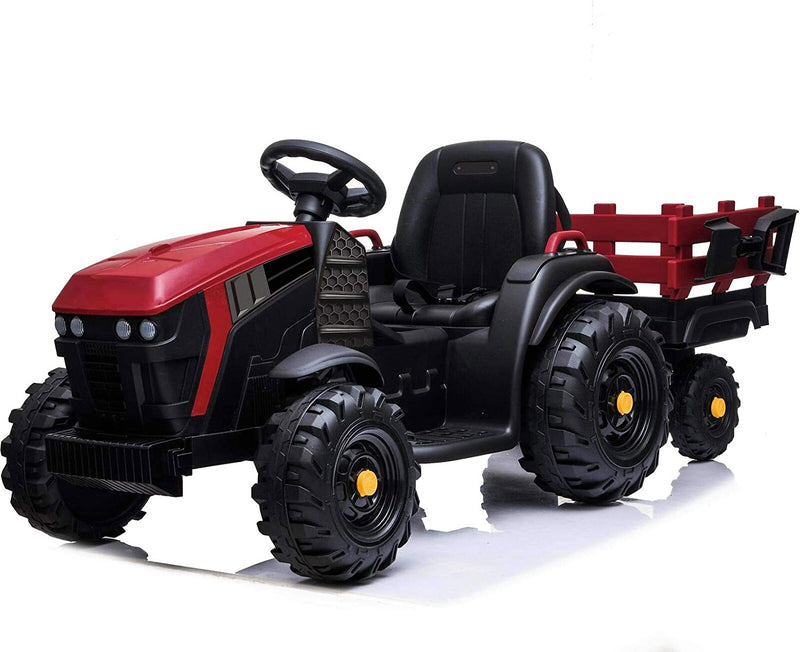 Trattore Elettrico per Bambini 12V con Rimorchio Happy Kids Rosso-2