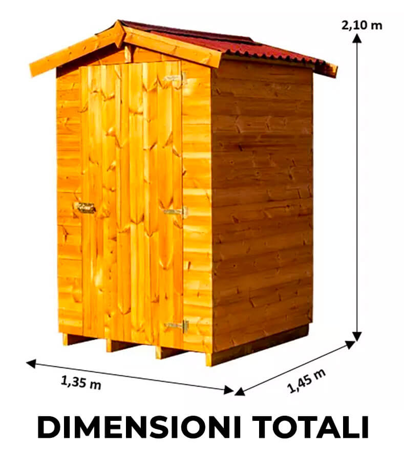 Casetta Box da Giardino 1,2x1,2 m con Pavimento in Legno di Abete 19mm Therma-5