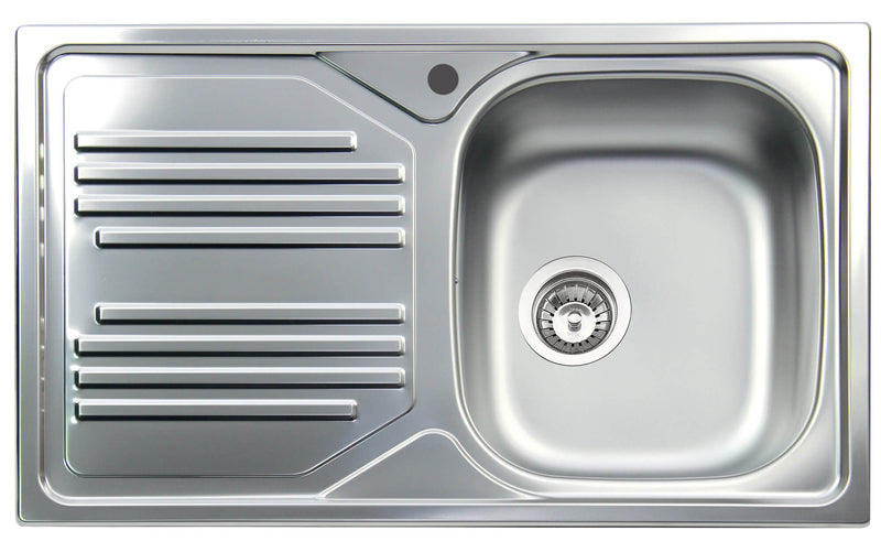 Lavello Cucina 1 Vasca 86x50 cm in Acciaio Inox Apell Atmosfera Gocciolatoio Sinistro-1