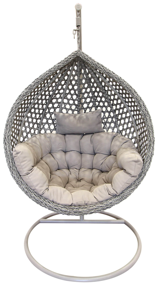 sconto Amaca Dondolina da Giardino in Acciaio e Rattan Topazio Grigia