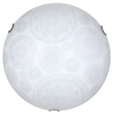 Plafoniera 1xE27 Ganci Cromo Vetro Lastra Bianco Decorato Ruote E-Energy Tosca-1