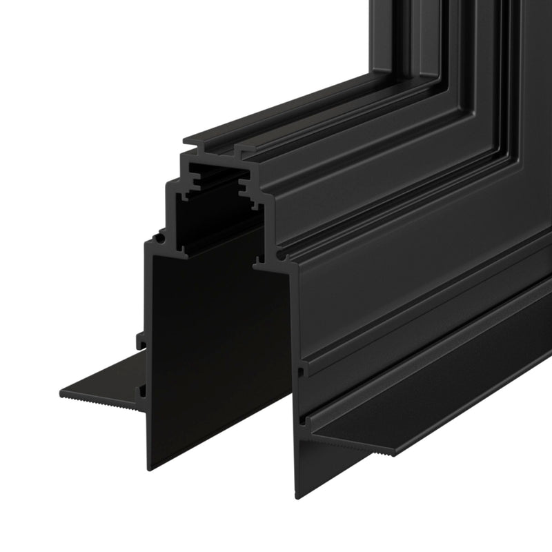 Connettore ad Angolo Esterno per Sistema Illuminazione a Binario  Nero-2