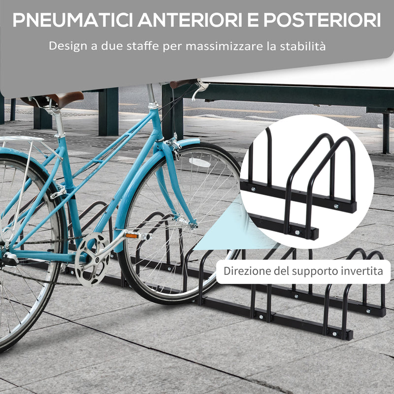 Rastrelliera Porta Biciclette 6 Posti 179x33x27 cm in Acciaio Nero –  acquista su Giordano Shop