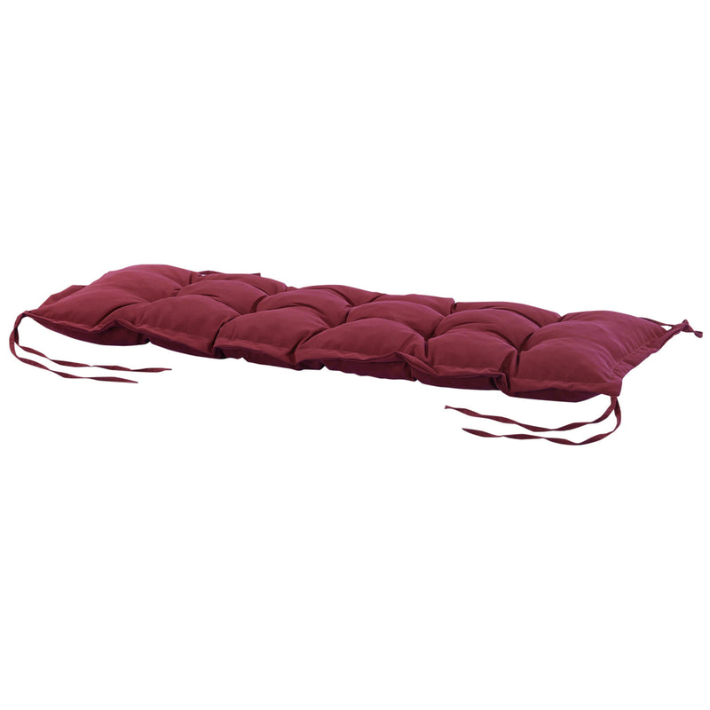 Cuscino per Panchina da Giardino 100x40 cm in Poliestere Rosso-7