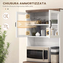 Credenza per Cucina con Armadietto a 2 Ante e Piano di Lavoro 80x39,5x176 cm in MDF Bianco-6