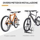 Rastrelliera Porta Biciclette 4 Posti 110x33x27 cm in Acciaio Nero-9