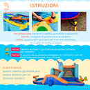 Castello Giostra Gonfiabile 420x370x230 cm con Scivolo Piscina e Pompa Multicolor-6