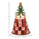 Calendario Avvento di Natale a Cono 22x22x35 cm Con 10 Luci a LED in Compensato-3