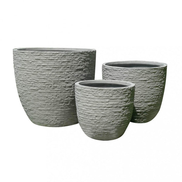 Set di 3 vasi Ciclamino in Fibra di argilla Grigio prezzo