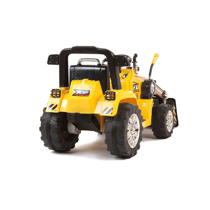 Trattore Elettrico per Bambini Ruspa con Pala Scavatrice 12V Giallo-4