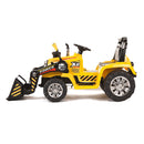 Trattore Elettrico per Bambini Ruspa con Pala Scavatrice 12V Giallo-7