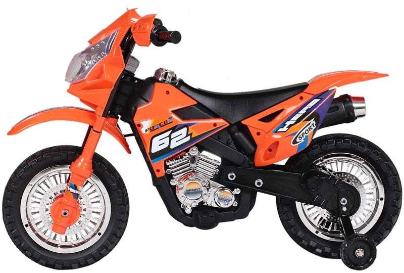 Moto Elettrica per Bambini 6V Super Cross Happy Kids Arancione-4