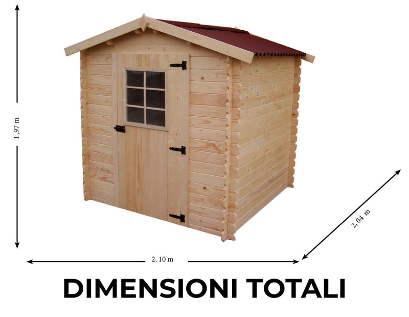 Casetta Box da Giardino 2x2 m Senza Pavimento in Legno Picea Massello 28mm Albon-3