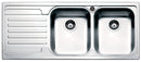 Lavello Cucina 2 Vasche 116x50 cm in Acciaio Inox Apell Venezia Gocciolatoio Sinistro-1