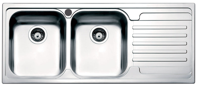 Lavello Cucina 2 Vasche 116x50 cm in Acciaio Inox Apell Venezia Gocciolatoio Destro-1