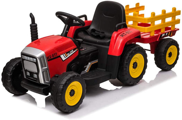 online Trattore Elettrico per Bambini 12V con Rimorchio Rosso