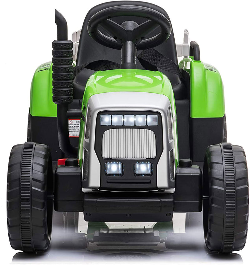 Trattore Elettrico per Bambini 12V con Rimorchio Happy Kids Verde-6